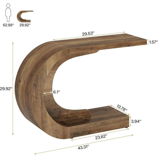 ArcLine C-Shaped Wood Console US - KaveCore