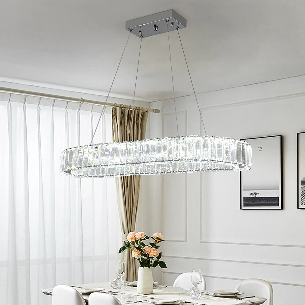 Oval Crystal LED Chandelier - KaveCore