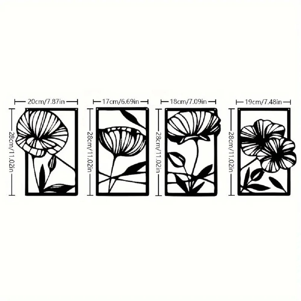 Monet’s Garden metal (4 Panel Wall Art)
