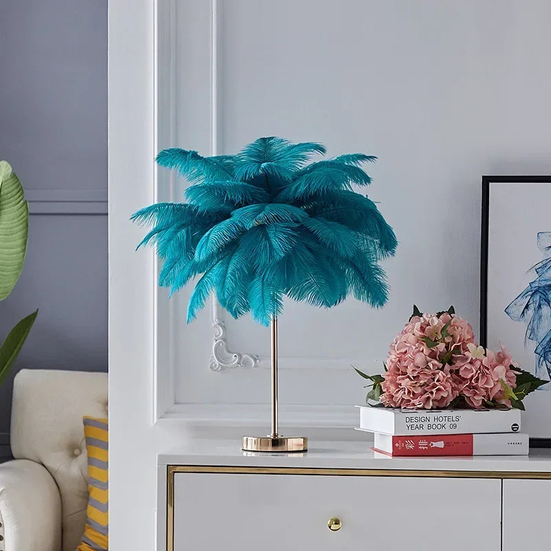 Palmira Feather Table Lamp - KaveCore