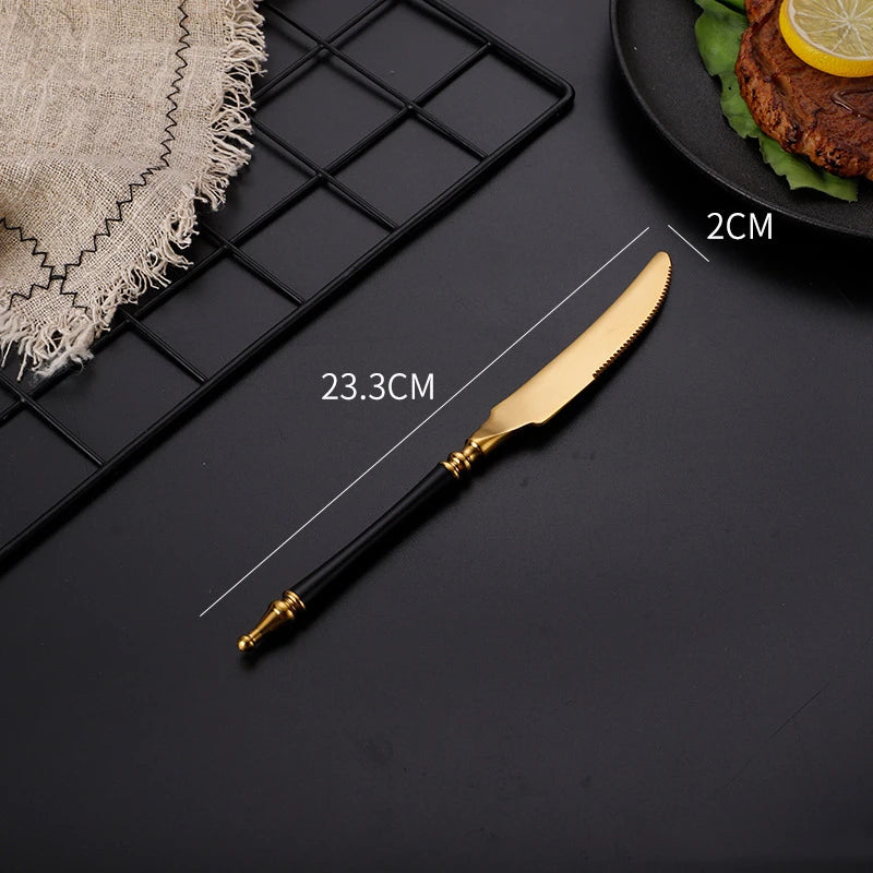 Prestige Imperial Black & Gold Cutlery Set