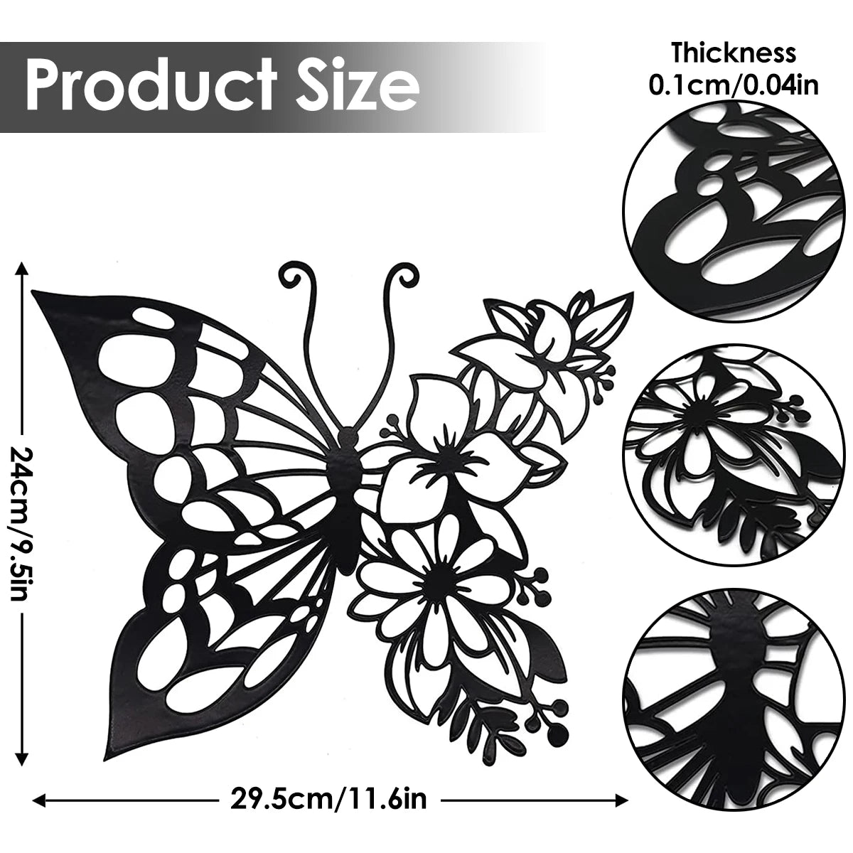 Elegant Butterfly Metal Wall Art