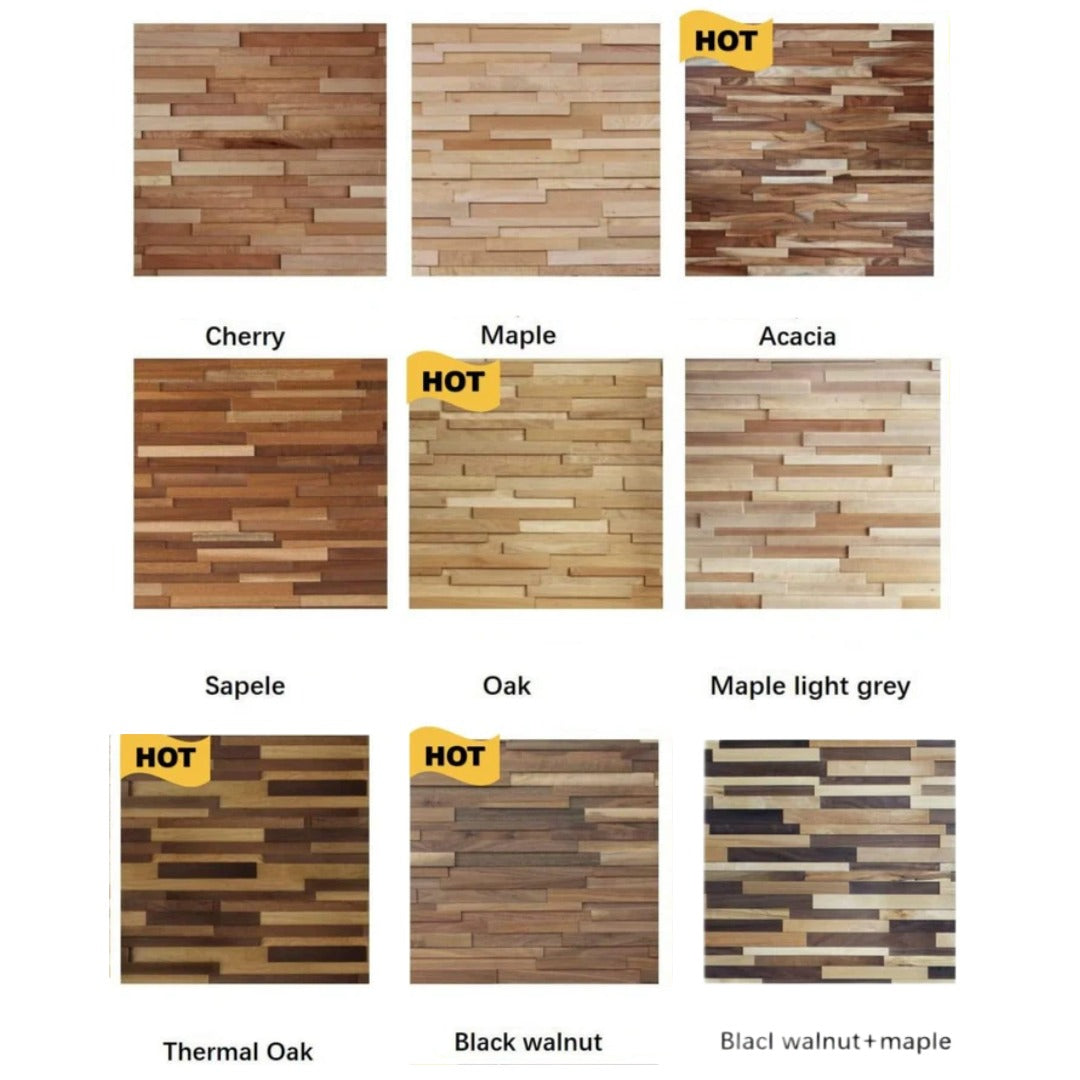 TimberGrid Wooden Wall Panel (Set of 4 or 12)