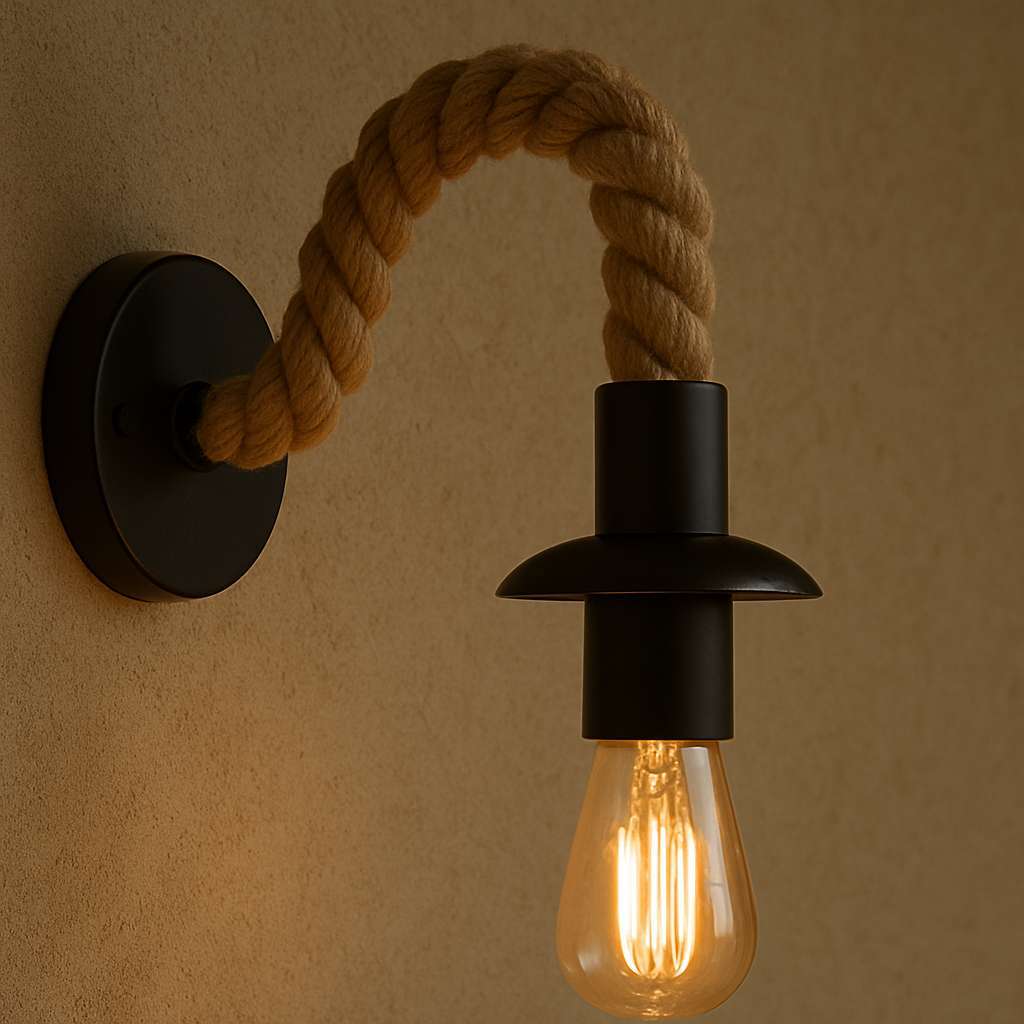 Rope Arm Vintage Wall Lamp - KaveCore