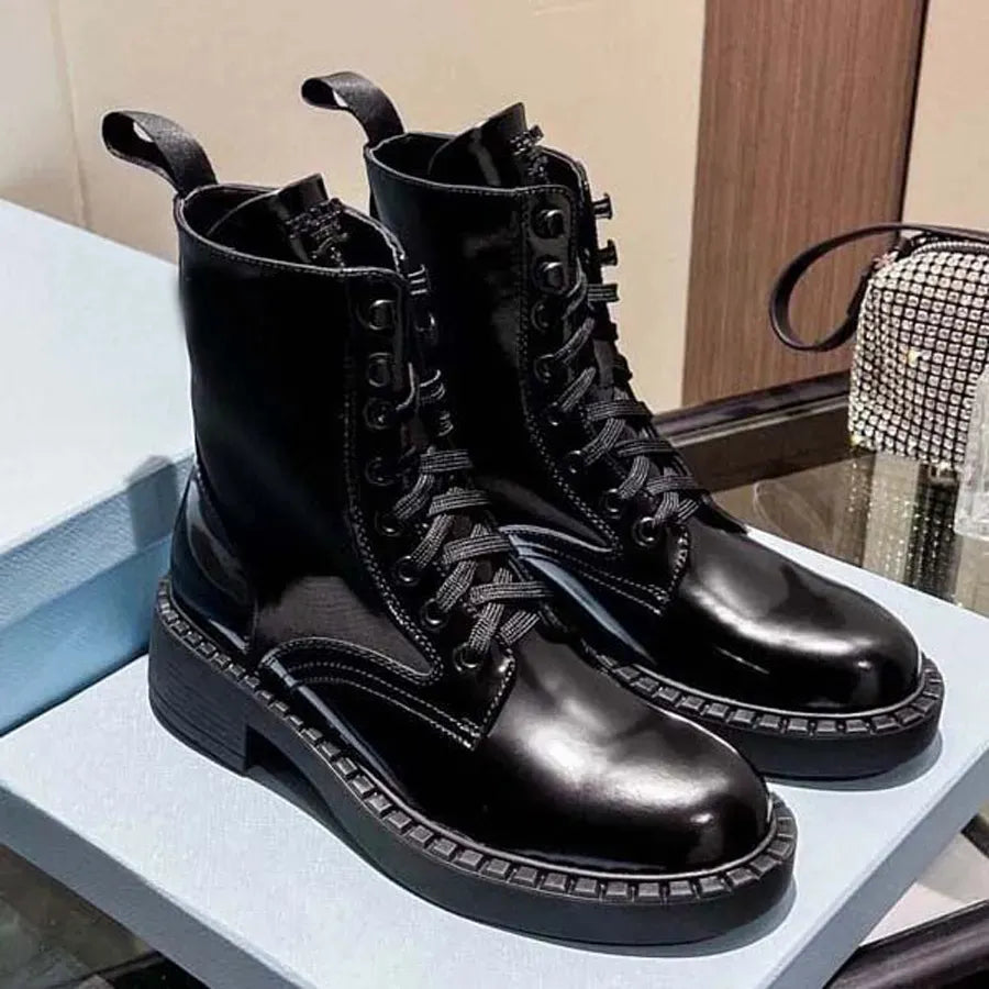 Designer Polished Leather Ankle Boots Loafers Chelsea