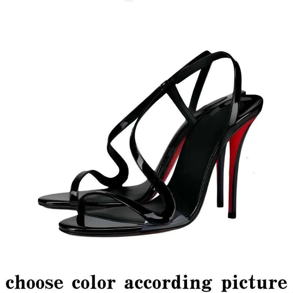 High Red Heels Shoes Designer Soled Peep Pointed Toe Sandals