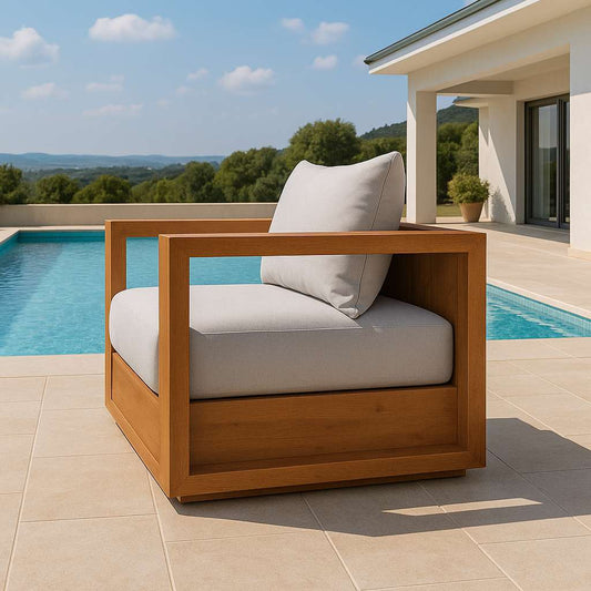 Acacia Wood Outdoor Club Chair - US - KaveCore