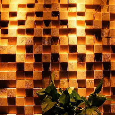 SculptWood Cube Mosaic Wall Panel