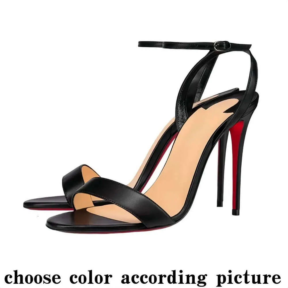 High Red Heels Shoes Designer Soled Peep Pointed Toe Sandals