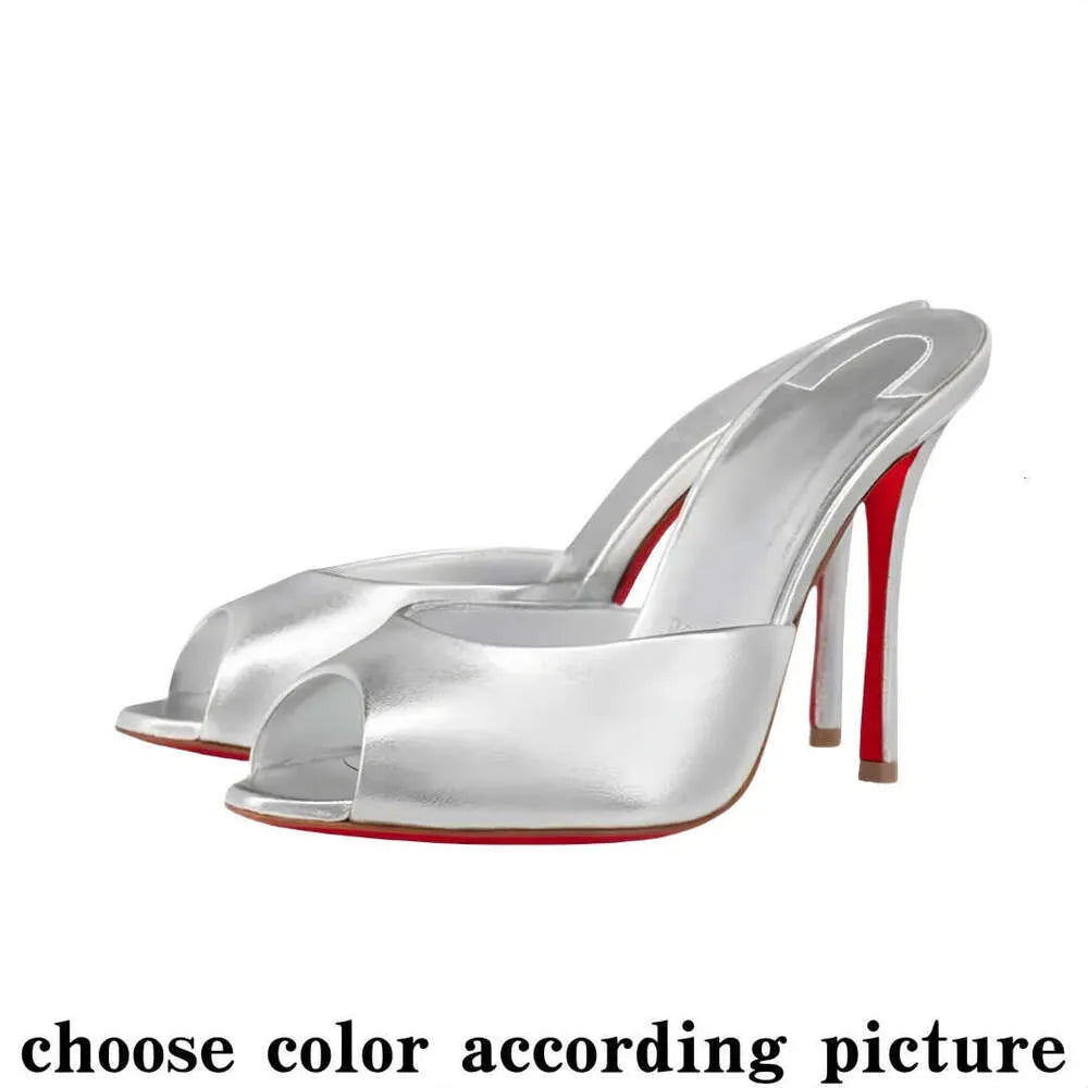 High Red Heels Shoes Designer Soled Peep Pointed Toe Sandals