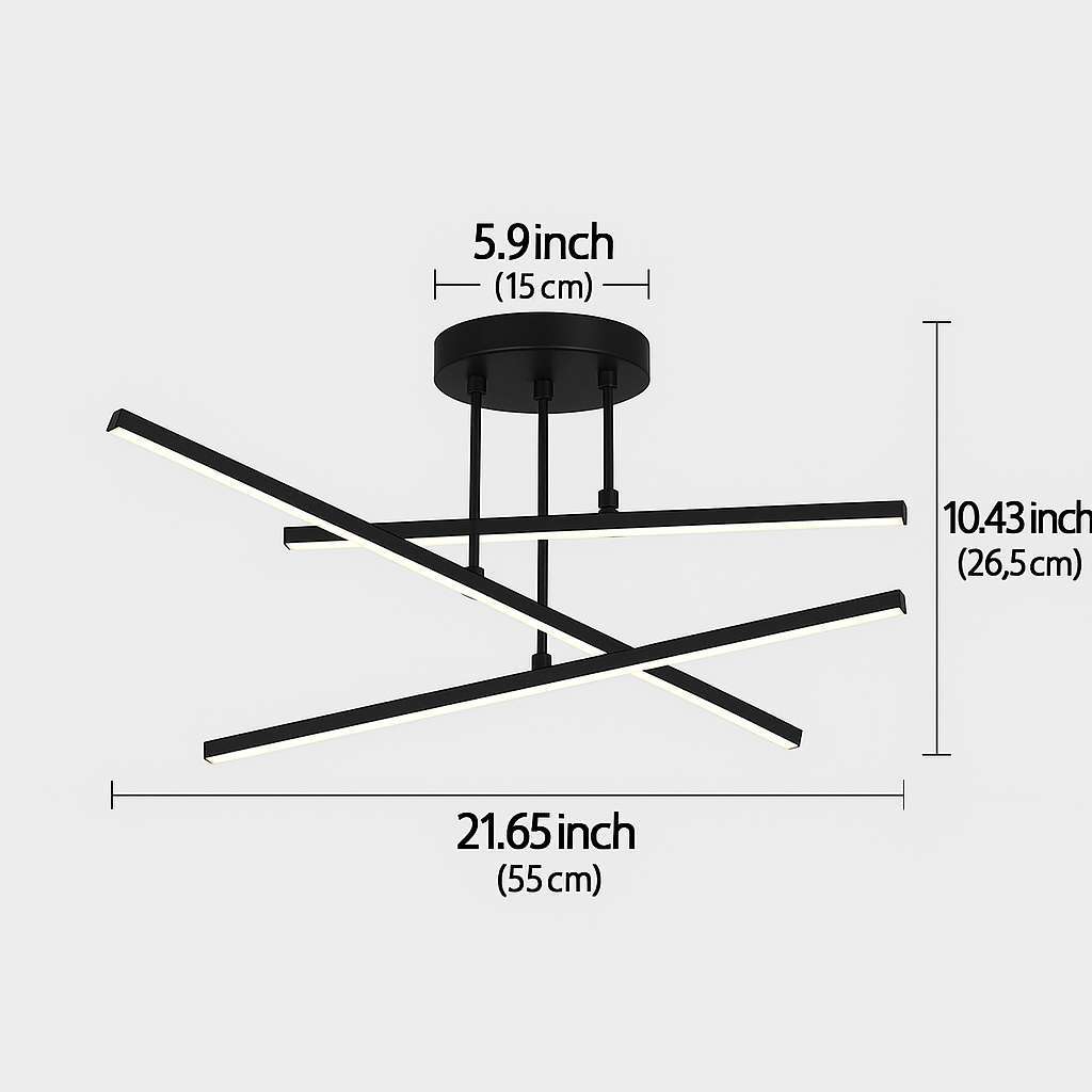 Modern X-Frame LED Chandelier - KaveCore