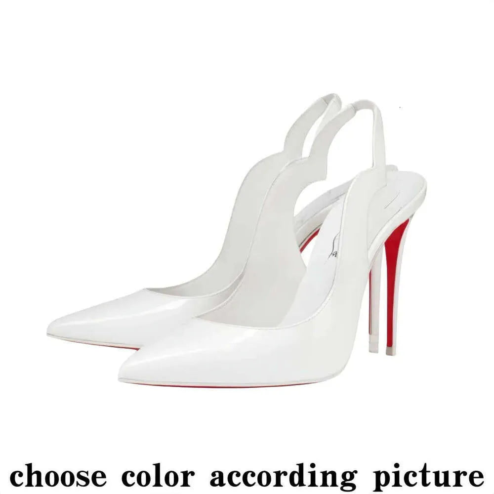 High Red Heels Shoes Designer Soled Peep Pointed Toe Sandals