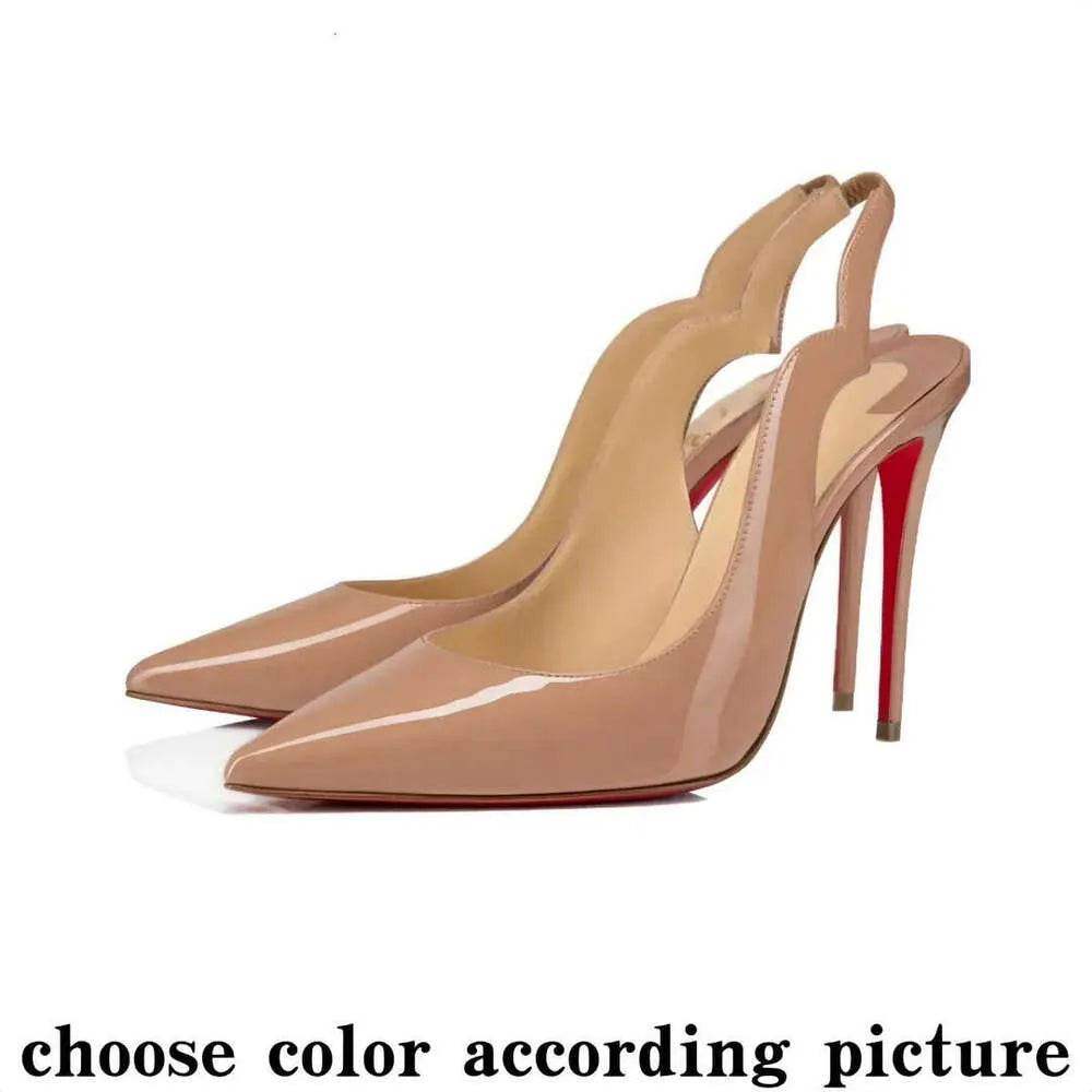 High Red Heels Shoes Designer Soled Peep Pointed Toe Sandals