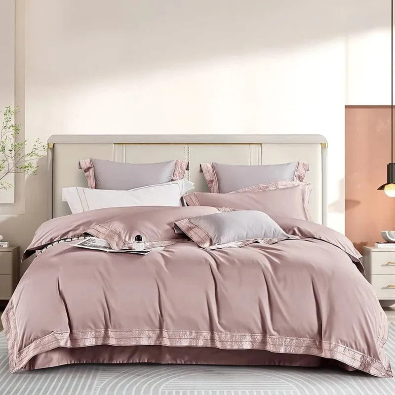 Isadora Mauve Dreams Duvet Cover Set (Long-Staple Sateen Cotton)