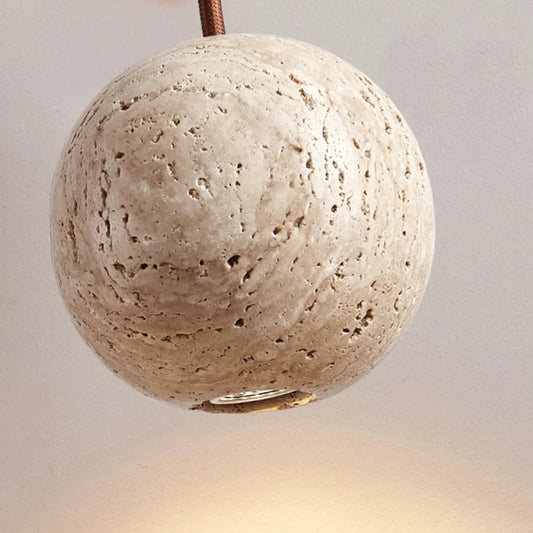 Lunaris Sphere Travertine Pendant