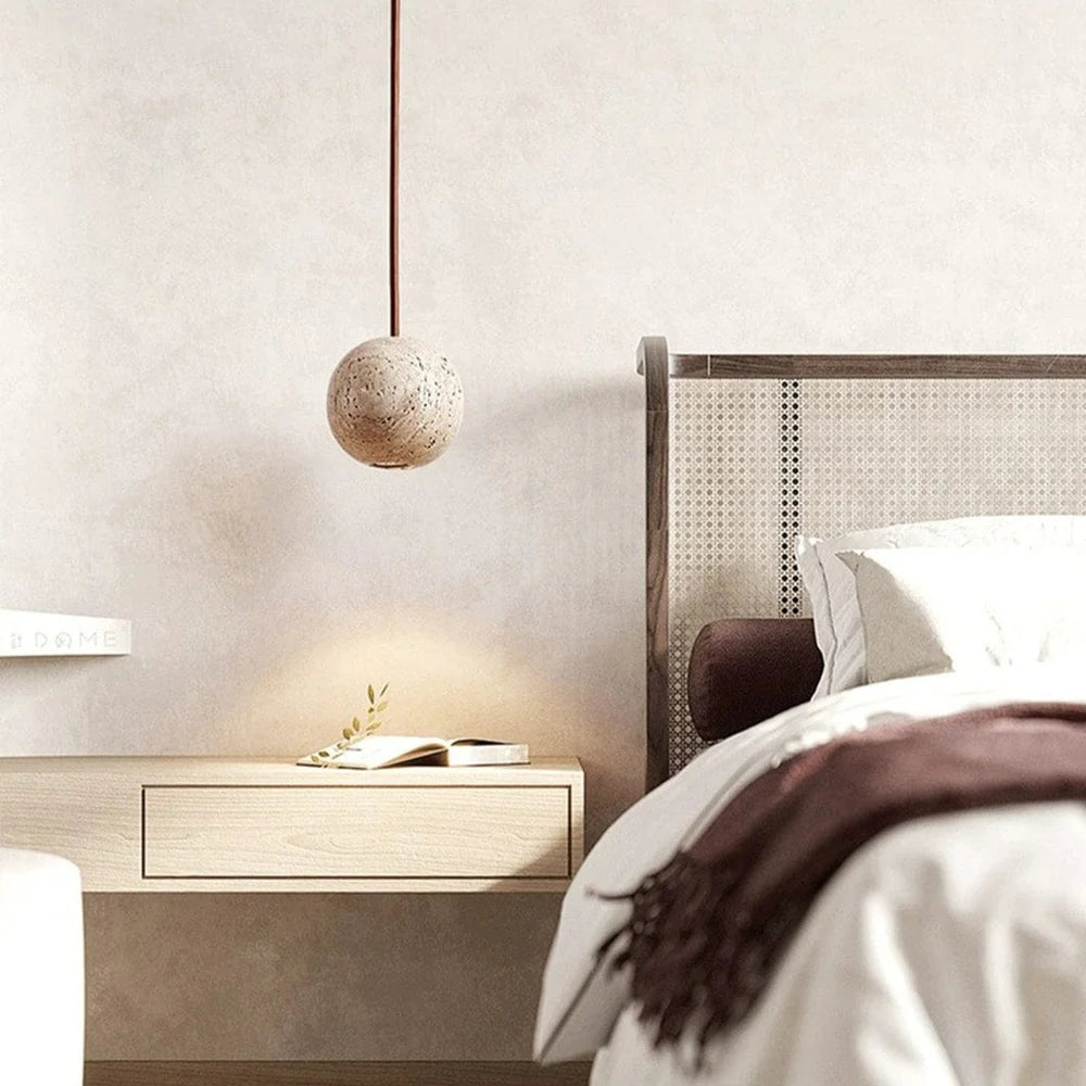 Lunaris Sphere Travertine Pendant