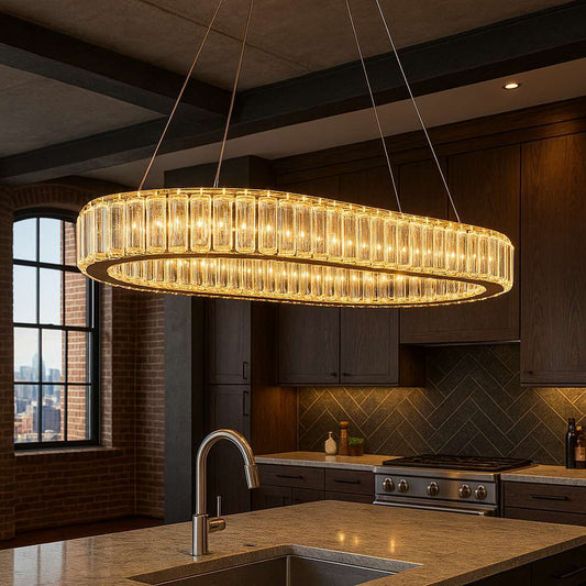 Oval Crystal LED Chandelier - KaveCore