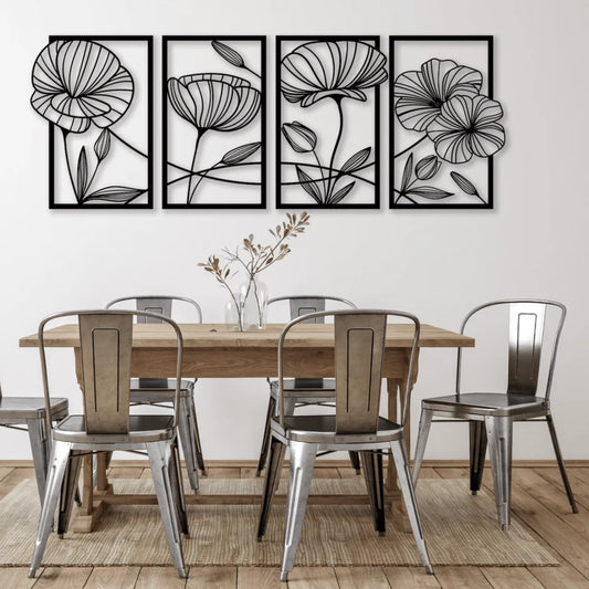 Monet’s Garden metal (4 Panel Wall Art)