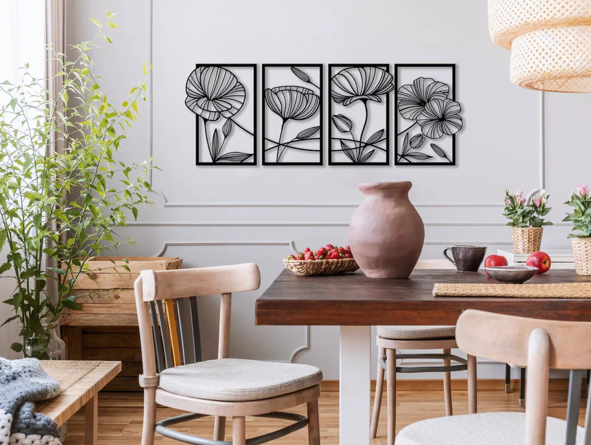 Monet’s Garden metal (4 Panel Wall Art)