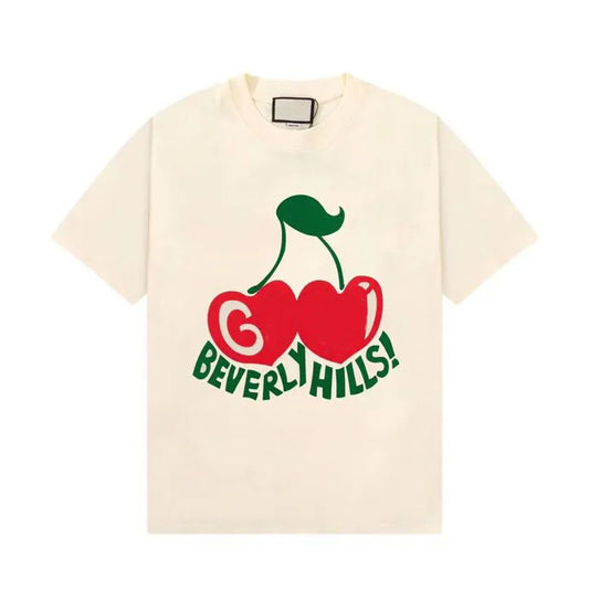 Fashion Letter Printing Cherry T-shirt