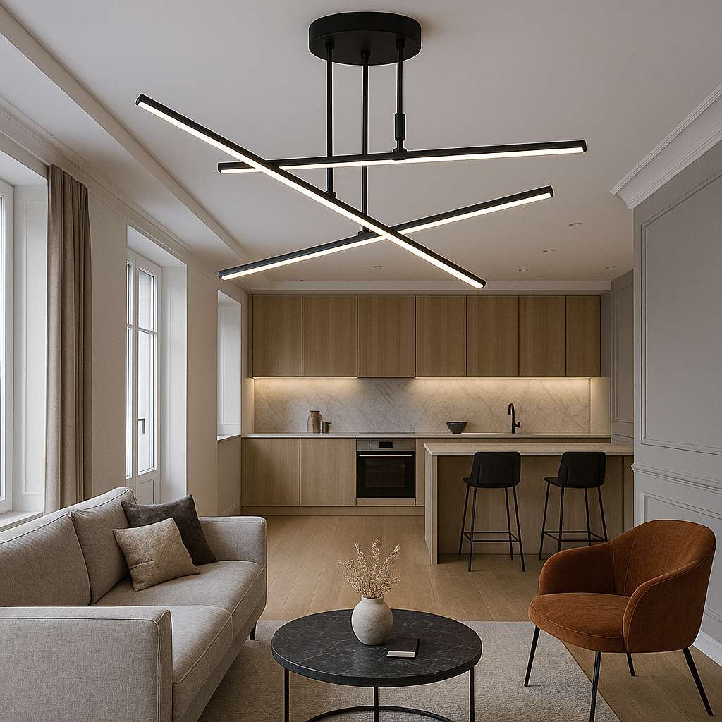 Modern X-Frame LED Chandelier - KaveCore
