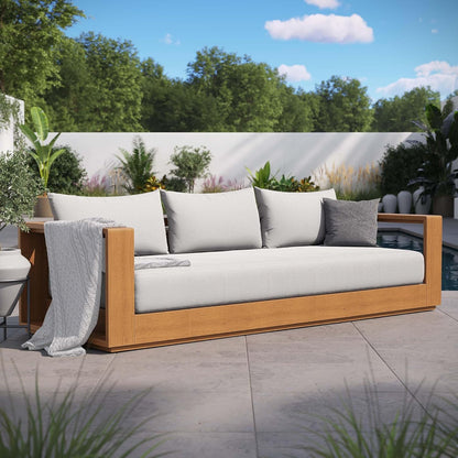 Acacia Wood Outdoor Club Sofa - US