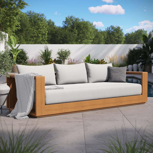 Acacia Wood Outdoor Club Sofa - US