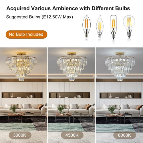 Palatial Glow Modern Crystal Chandelier - US - KaveCore