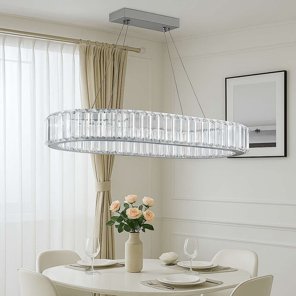 Oval Crystal LED Chandelier - KaveCore