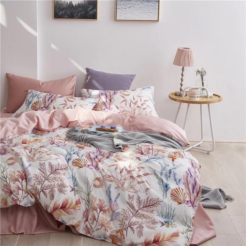 Pastel Reef Duvet Cover Set (Long-staple Sateen Cotton)