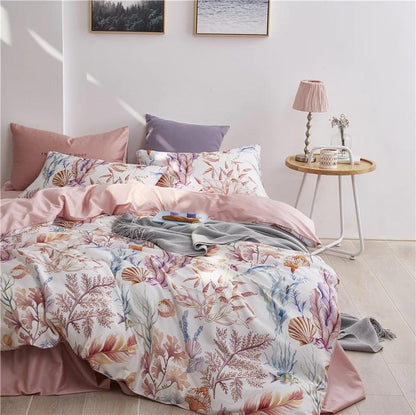 Pastel Reef Duvet Cover Set (Long-staple Sateen Cotton)
