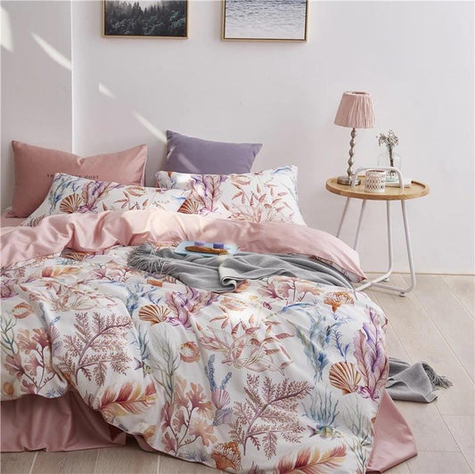 Pastel Reef Duvet Cover Set (Long-staple Sateen Cotton)