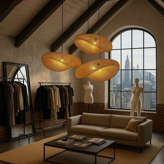 Zenya Spiral Wicker Pendant Light - KaveCore