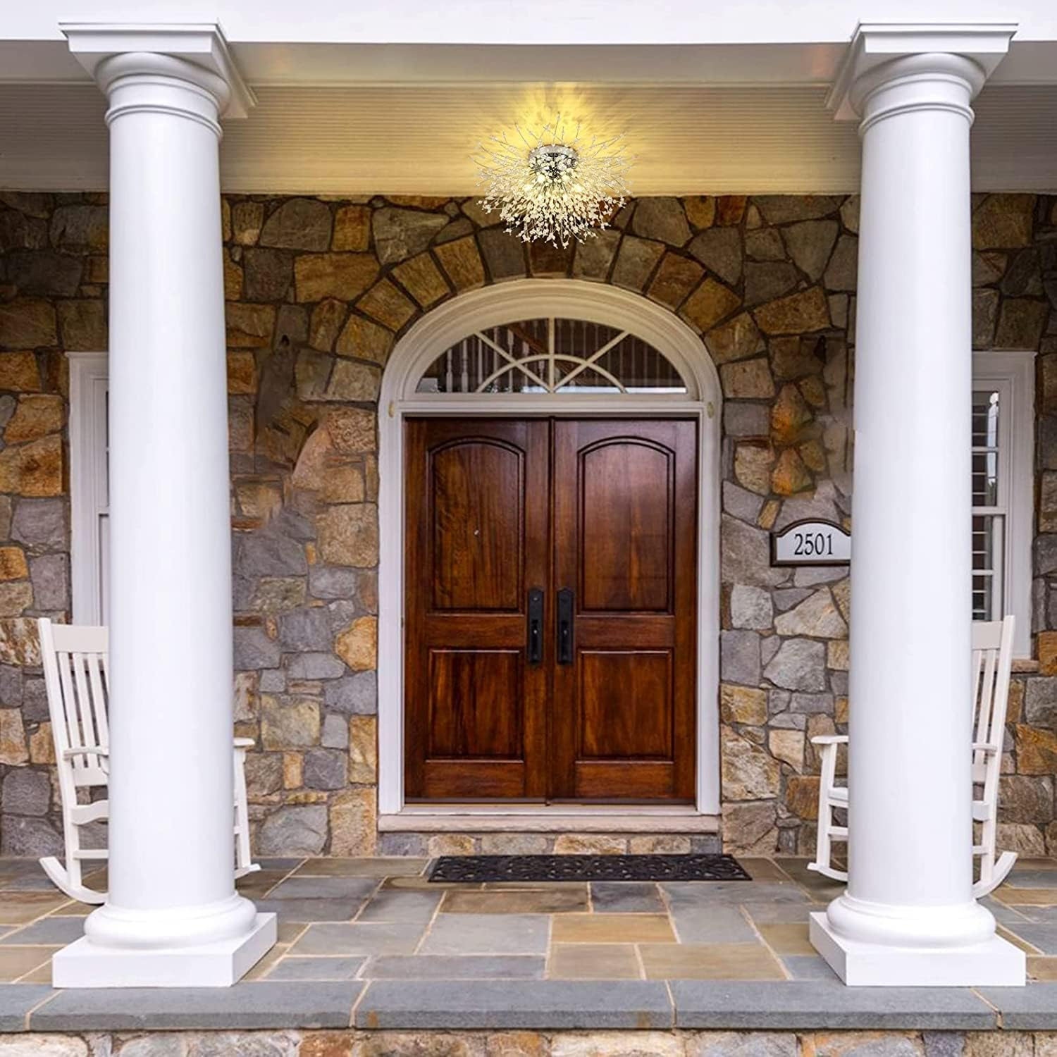 Infinity Crystal Flush Chandelier - US - KaveCore