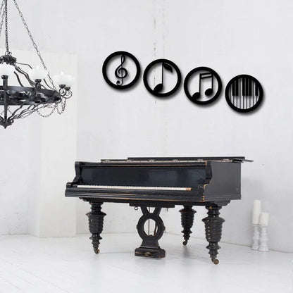 Music Note Metal Wall Art (4 Pieces)