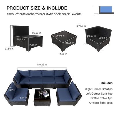 AquaLounge Rattan Outdoor 7-Piece Set - US - KaveCore