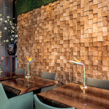 SculptWood Cube Mosaic Wall Panel