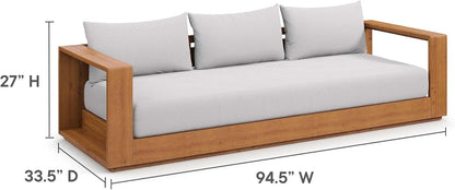 Acacia Wood Outdoor Club Sofa - US