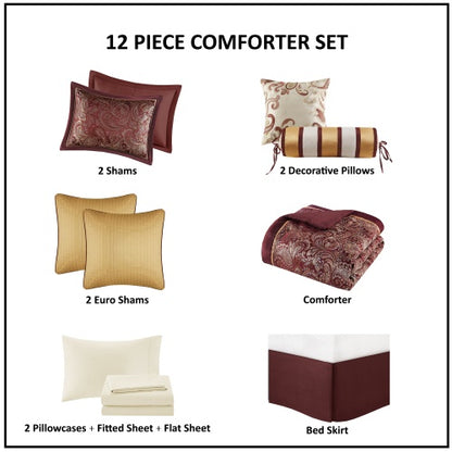 Bellara 12-Piece Jacquard Comfort Set - US - KaveCore