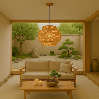 Harmony Twist Rattan Lamp - KaveCore