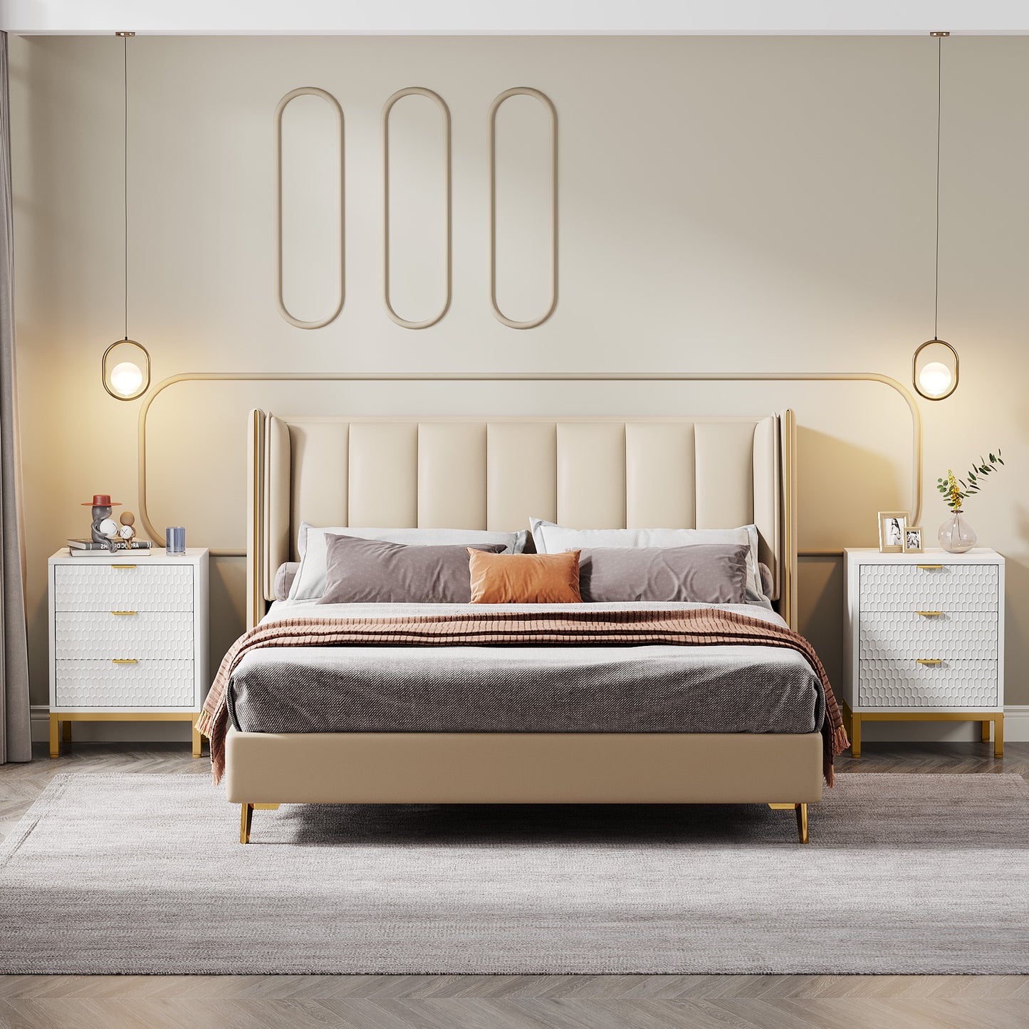 Honeycomb 3 Drawer Modern Bedside Table US