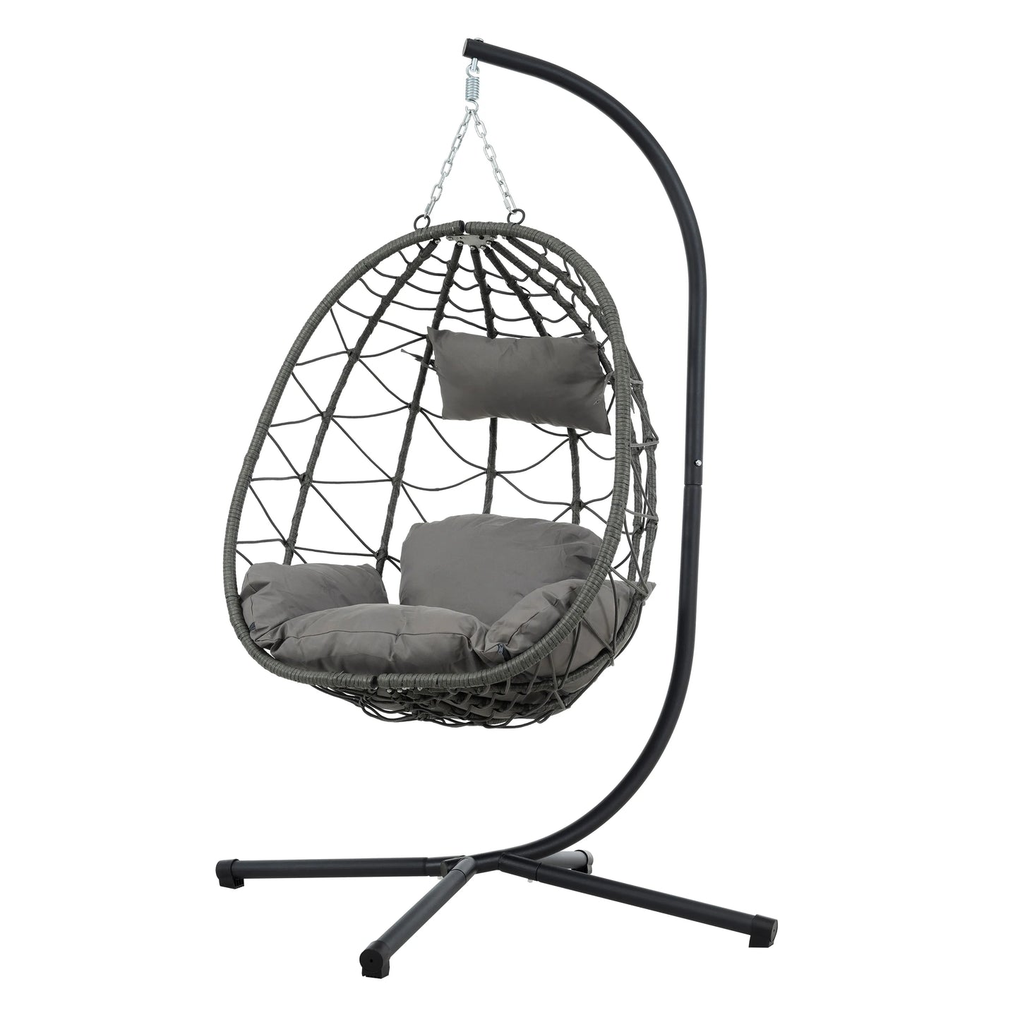 Modern Boho Hanging Egg Chair with Stand - US - KaveCore