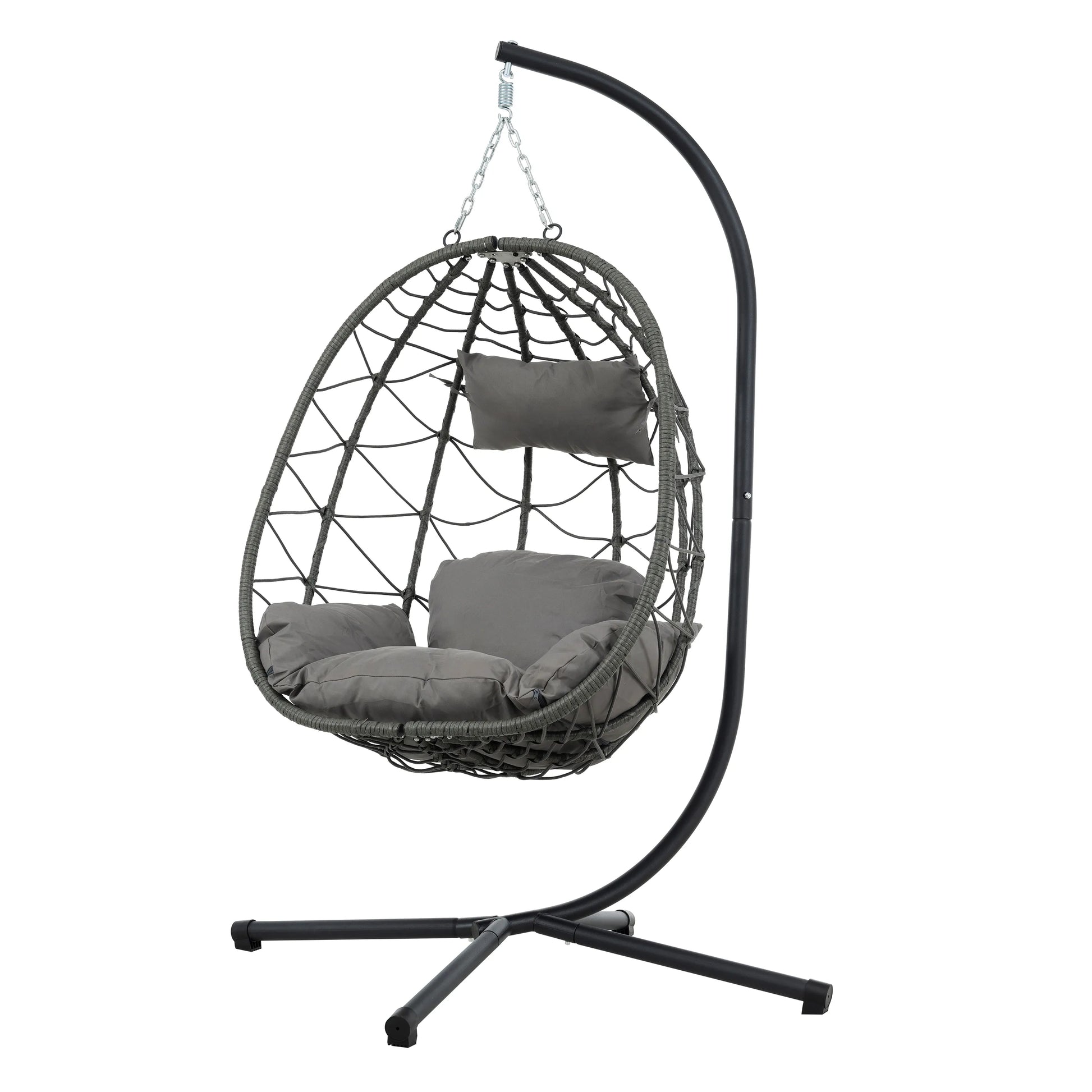 Modern Boho Hanging Egg Chair with Stand - US - KaveCore