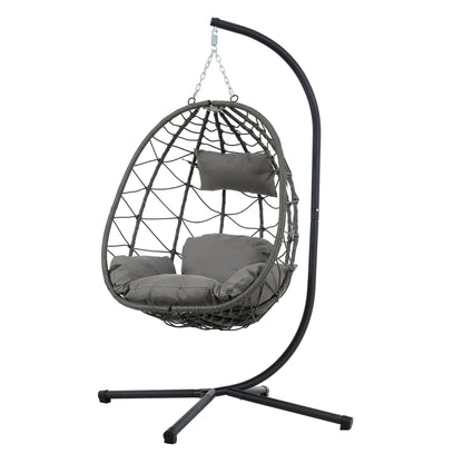 Modern Boho Hanging Egg Chair with Stand - US - KaveCore