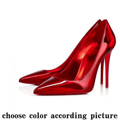 High Red Heels Shoes Designer Soled Peep Pointed Toe Sandals