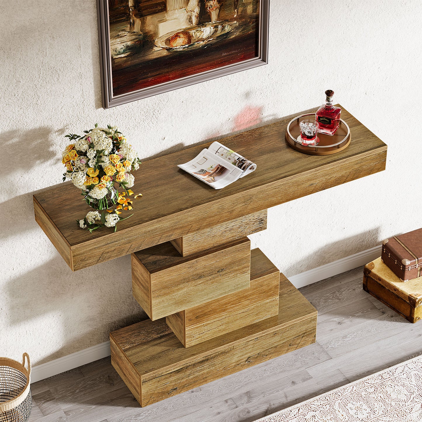 Rustic Steps Entryway Table US
