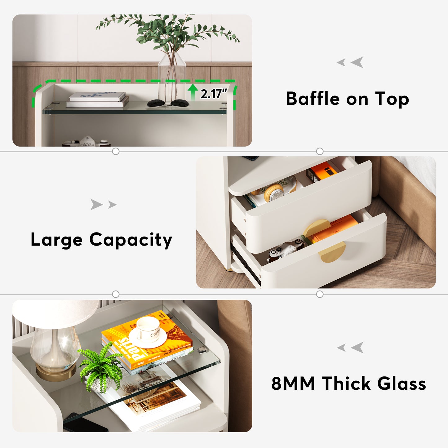 Nova Glass Nightstand US