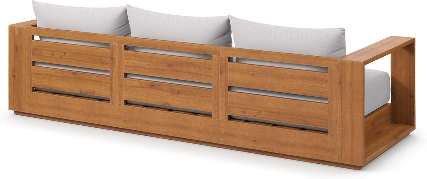 Acacia Wood Outdoor Club Sofa - US
