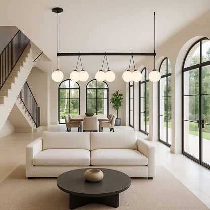 OrbitGlow 8-Light Floating Sphere Chandelier - US - KaveCore