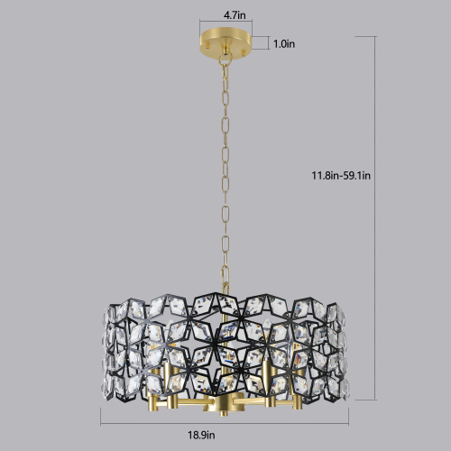 Empire Glow Luxe Round Crystal Chandelier - US - KaveCore